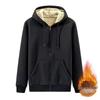 Men's Lambswool Hooded Sweatshirt - Thick Warm Loose Fit Cardigan, Plus Size, Autumn/Winter.