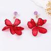 Bohemian Personality Trend Creative Design Sense Exaggerated Acrylic Flower Leaf Earrings Women