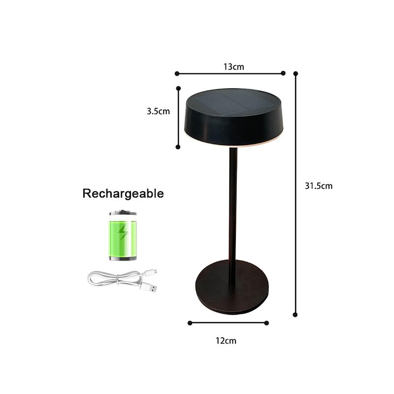 Solar Table Lamp Dimmable LED Desk Lamp Waterproof Cordless Table Lamp Rechargeable Night Lamp for Garden Terrace Camping