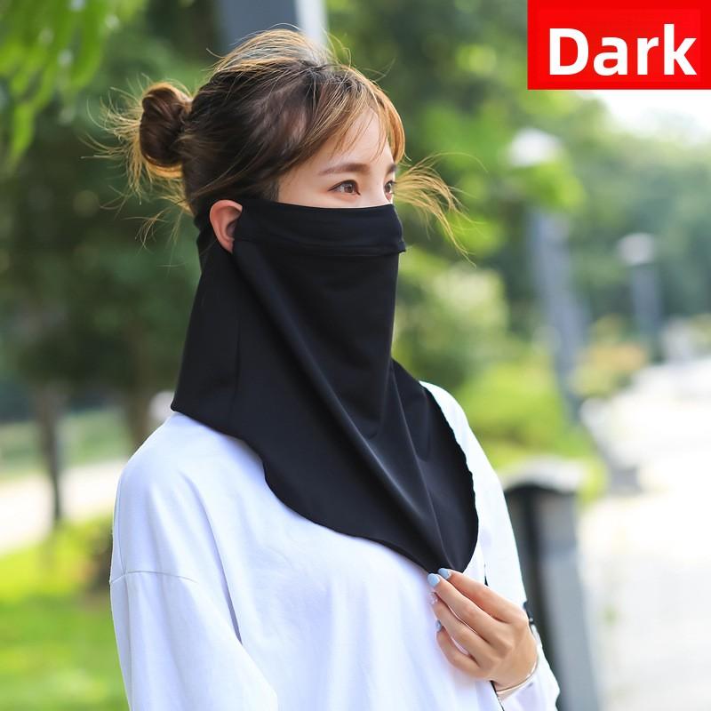

Summer Sun Protection Mask for Women, Thin and Breathable, Outdoor Cycling Cooling Mask with Extended Neck Protection and Shawl Veil, 2-Pack 2 pices чёрный
