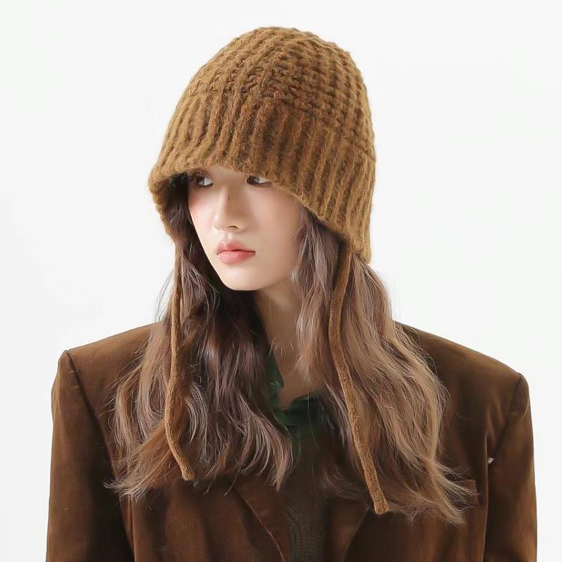 Maillard style~ autumn and winter versatile fisherman's hat children's warm ear protection wool knitted hat cold hat tide