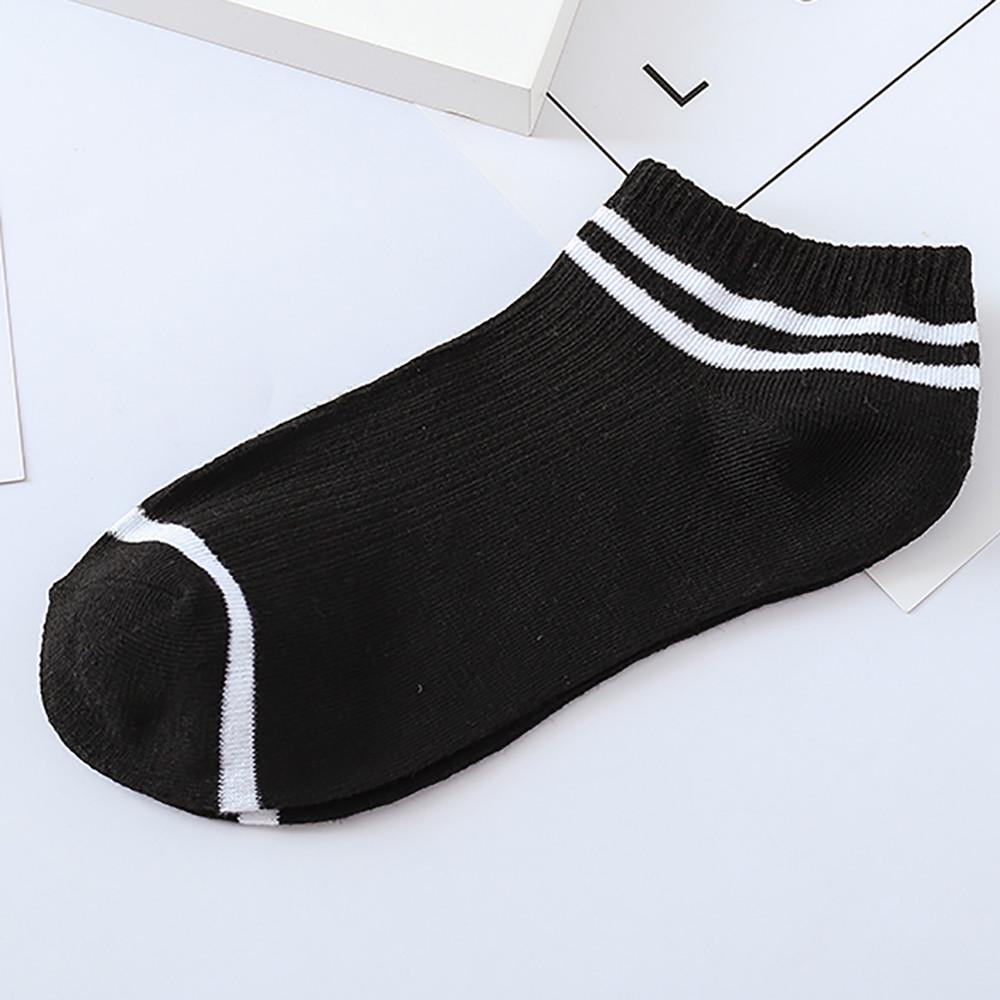 5 Pairs Low Cut Ankle Socks Breathable Cotton Blend Soft Comfortable Athletic Socks with Double Stripes Design Suitable for Daily Wear and Sports