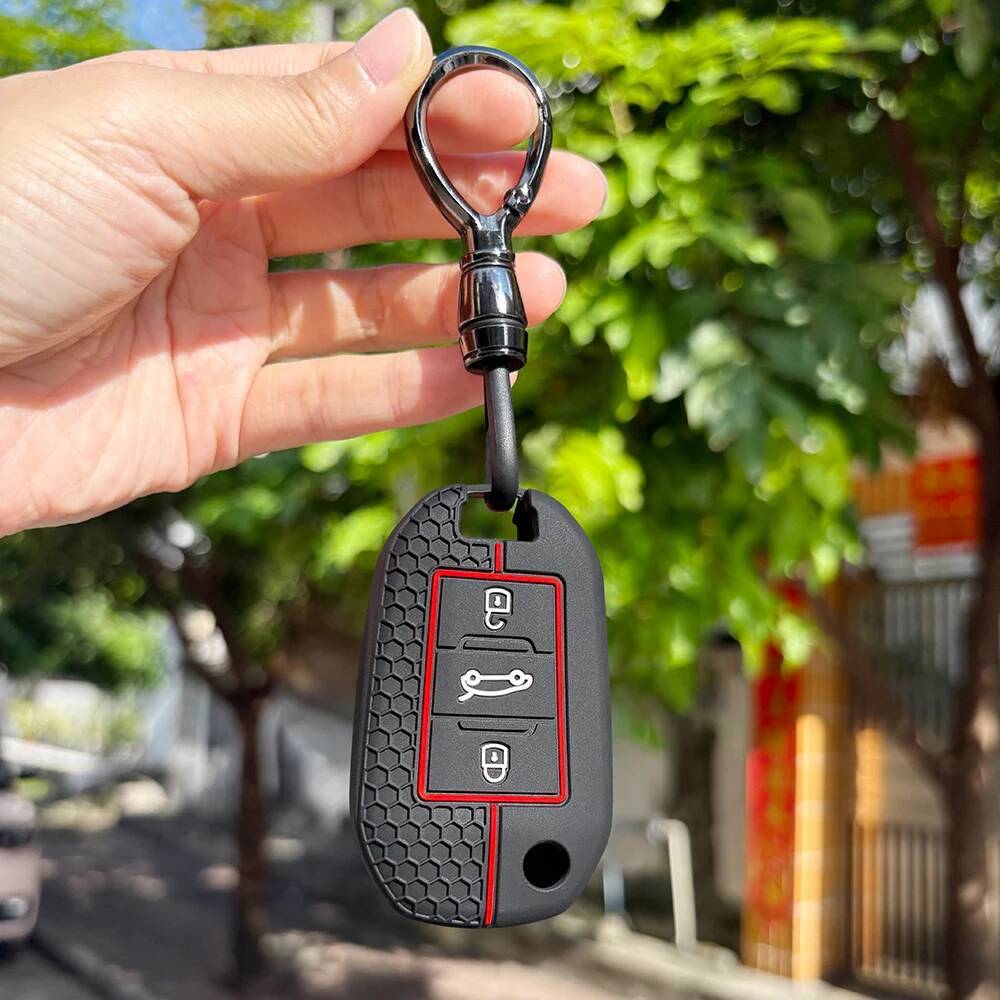 Soft Key Case For Opel Corsa F Grandland X For Citroen C2 C5 C4 Cactus C8 C3 For Peugeot 208 2008 508 408 308 3008 Car Key Caps