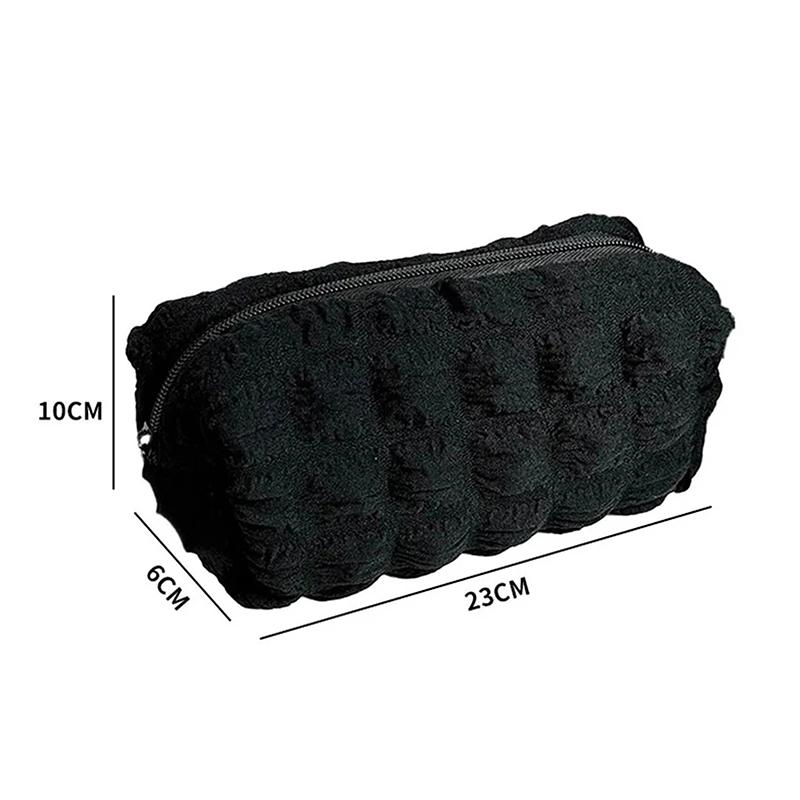 1Pc Cosmetic Bag Solid Color Pencil Case Creative Pillow Bag Large Capacity Bag For Girls School Supplies Stationery Box