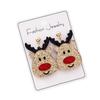 Acrylic Christmas Reindeer Sparkle Earrings for Women