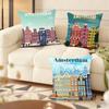 AAmsterdam Netherlands Cushion Cover Soft Plush Throw Pillow Cushion CoverDoubleSided Printed Decorative Case for Sofa Decor