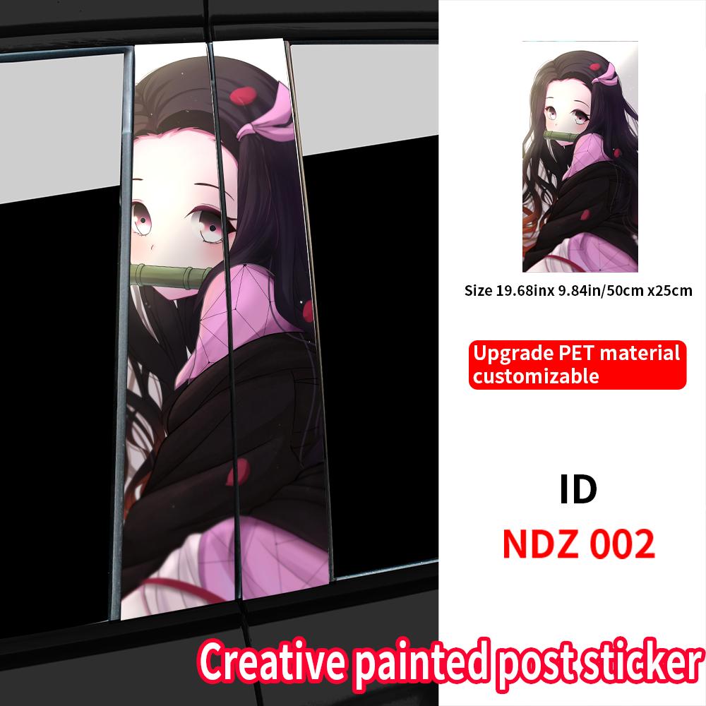 Nezuko Anime Car Stickers Car B-pillar Decal Waterproof Stickers Auto Center Pillar Sticker Cover Scratches Vehicle Decor
