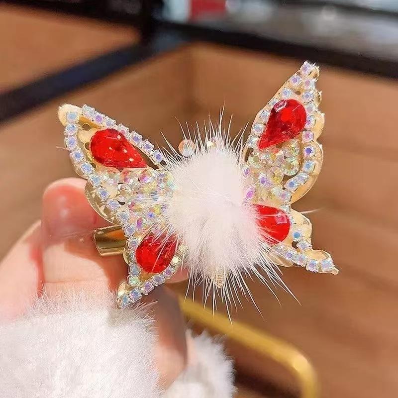 Headwear, Children's Agile Butterfly Hair Clip, Mink Fur, Delicate and Moving Butterfly, Duckbill Clip, Hairpin, Butterfly