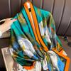 Spring and Summer New Silk Scarf Simulation Silk Yarn Scarf Women's Pullover Shawl Outer Blouse Scarf Outer Supply