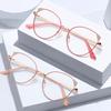 Lady Trendy Finished Myopia Glasses Women Cat Eye Round Frame Blue Light Blocking Eyewear Clear Lens Minus Diopter Eyeglasses