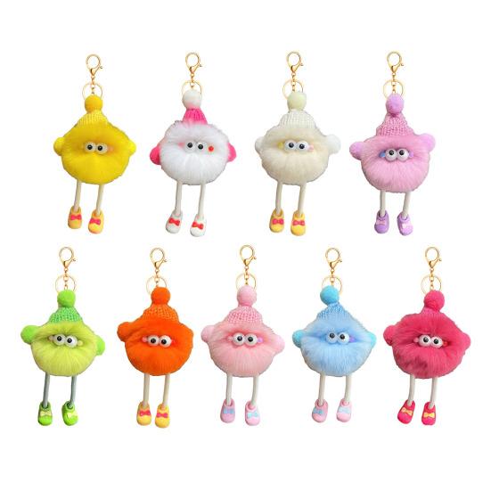 Keychain Pendant Plush Soft with Colorful Kids Backpack Pencil Character Graphics Fabric Keychain Case Accessory