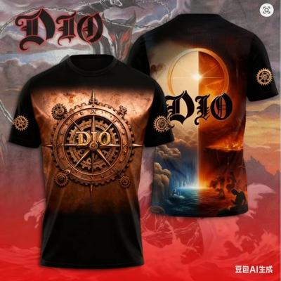 Vintage Rock Dio Band 3D Print T-shirt Men Women Fashion Hip Hop Casual Short Sleeve Tops Tees Mens Clothing Streetwear Men New