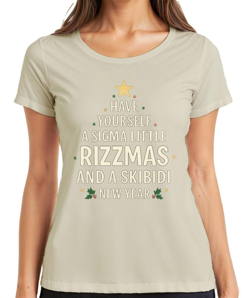 Have Yourself A Sigma Rizzmas Skibidi Funny Christmas New Year Ladies TShirt