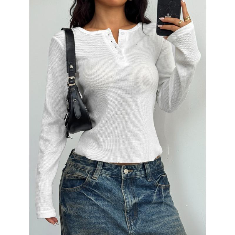 Spring Autumn Solid Color Casual Fashion Long Sleeve T-shirt Women Simple All-match Bottomed Pullover Top Tee