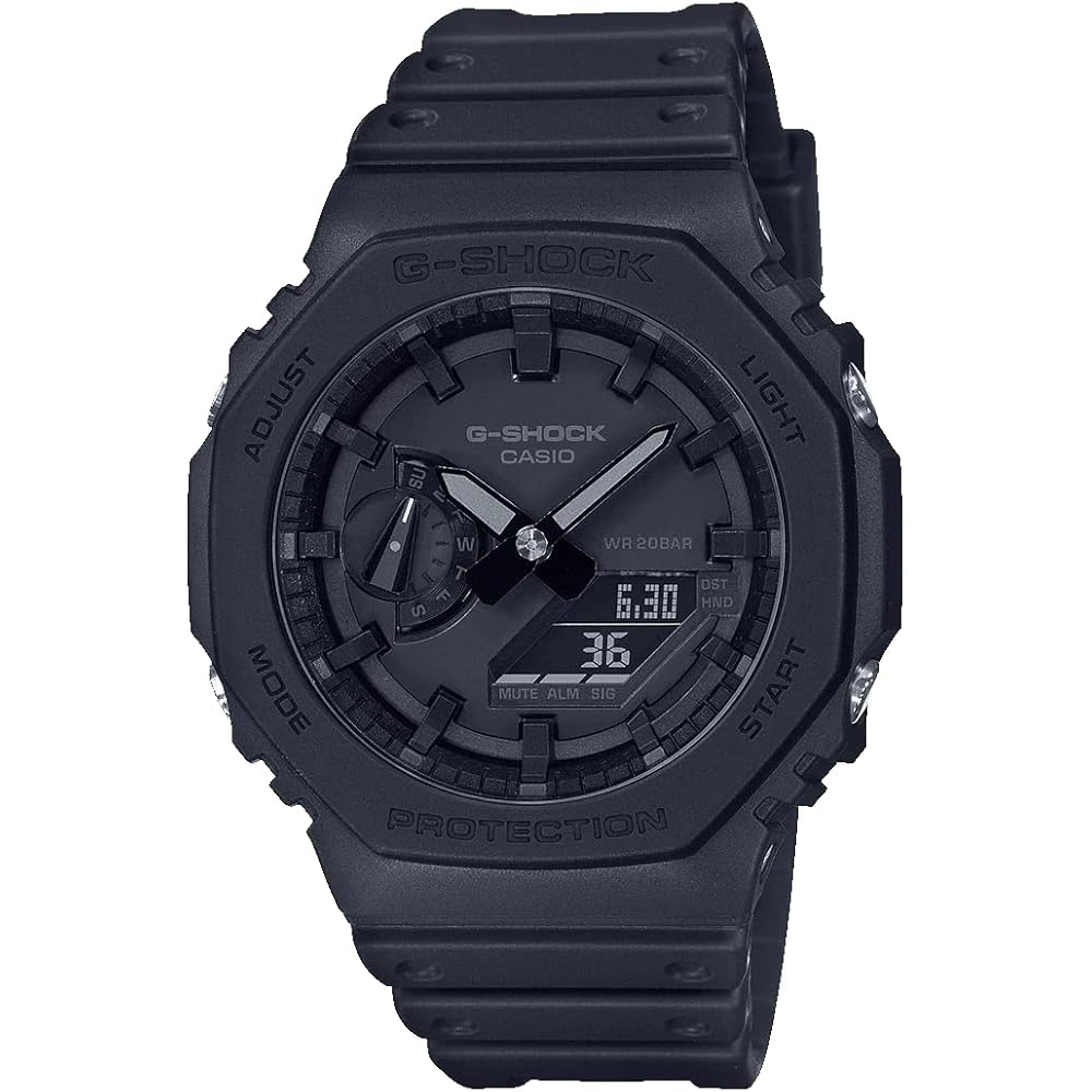 G-SHOCK GA-2100-1A1 Casioak Мужские Женские Аналогово-Цифровые Часы Черные