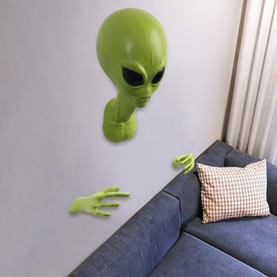 Alien Wand Skulptur Hängen Kunst Handwerk Sammlung Figurine Halloween Dekoration für