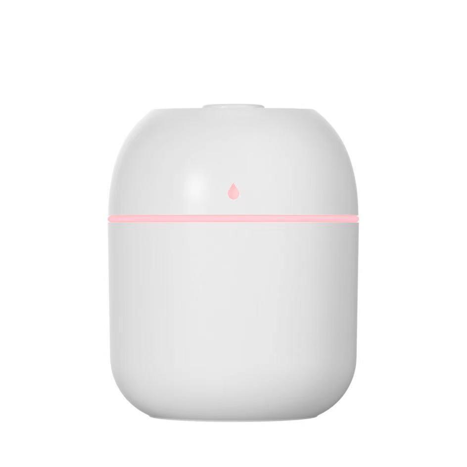Umidificator USB Silențios Picătură Ou: Design Compact pentru Acasă și Mașină, LED Colorat, Debit Mare de Ceață