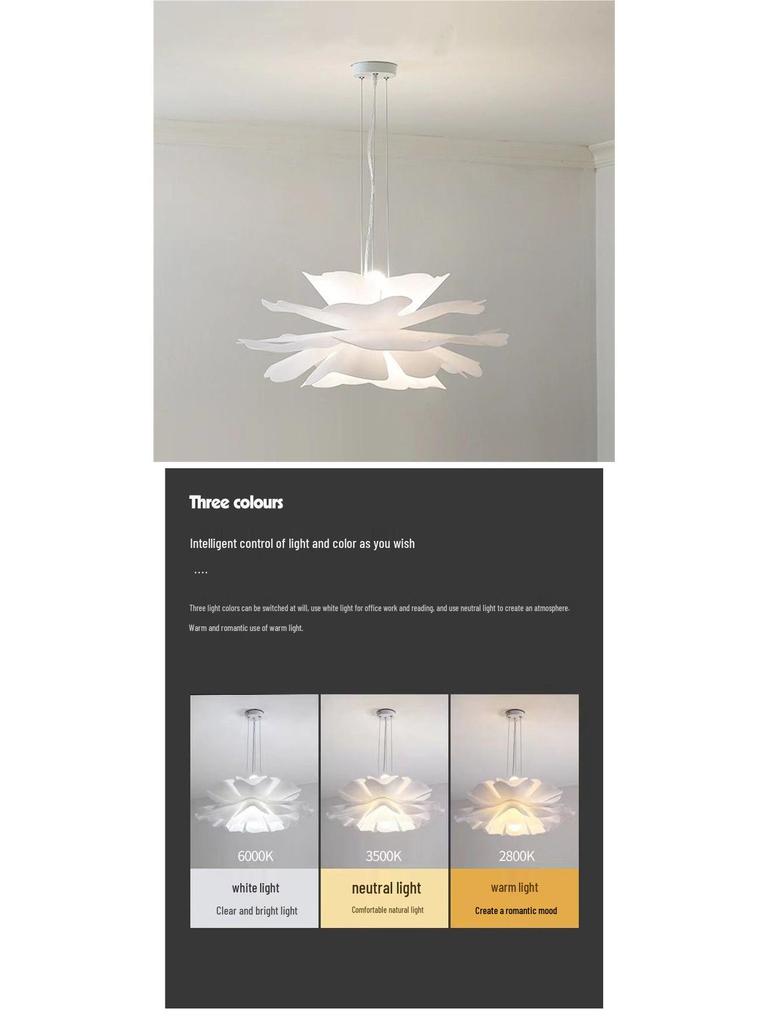 Modern Romantic Chandelier for Restaurant, Living Room, Children's Room, and Bedroom - French Flower Design