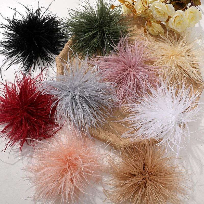 1Pc Feather Headwear Fashion Bridal Hairband Exquisite Ostrich Feathers Brooch Pin DIY Clothing Accessories Ostrich Feather