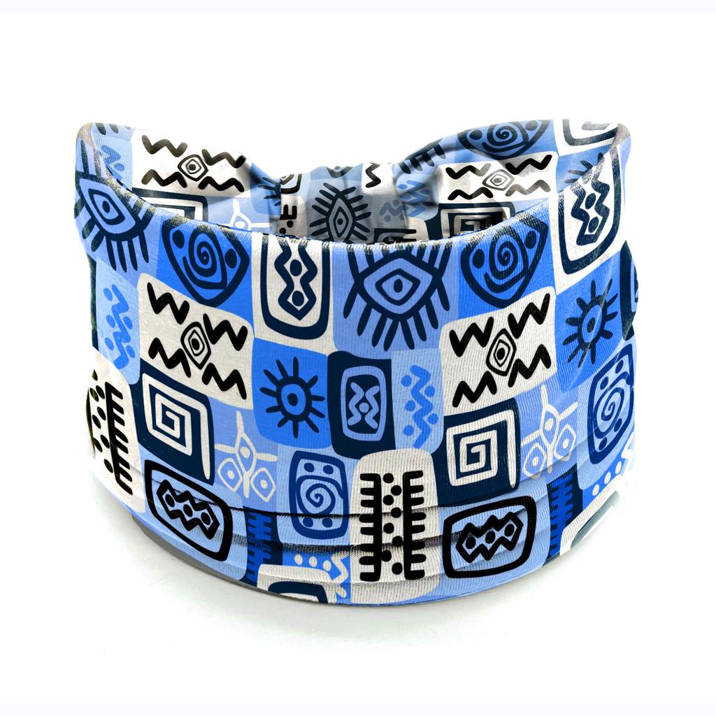 European American Women's Hair Band African Print Pattern Wide Edge Elastic Knot Sports Yoga Headband Women's Headwear Hair