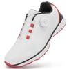 Men's Waterproof Breathable Golf Shoes with Fixed Spikes and Buttons