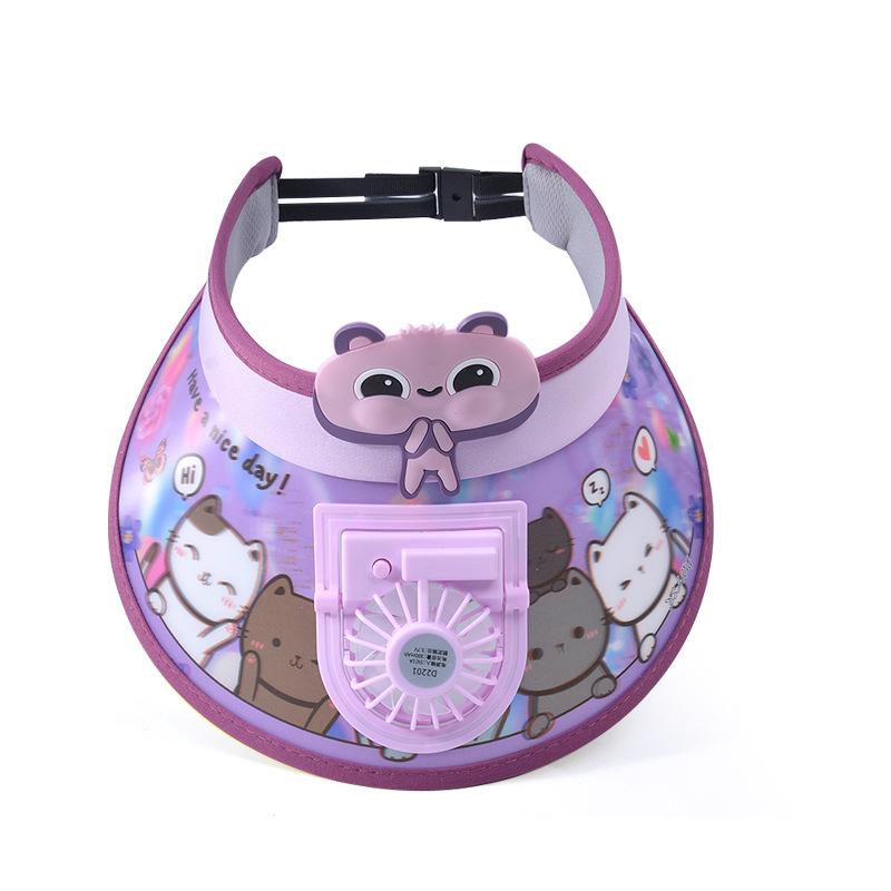 1104 children's hat 3D big eaves fan empty top hat summer outdoor sun hat boys and girls cartoon sun hat