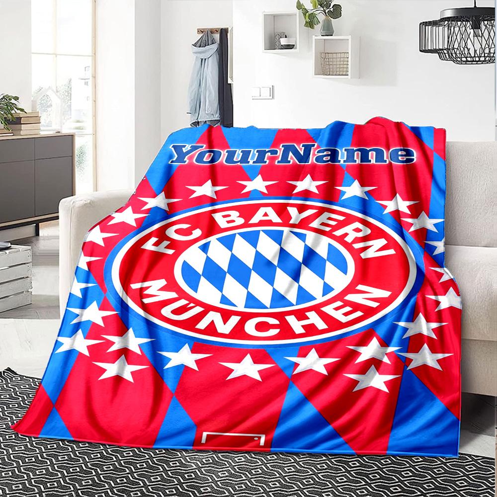 Bayern Munich Customize Your Name Blanket Cozy Customizable Blanket Soft Warm Cozy Versatile for Couch Nap Chair Home Decor Four Seasons Universal