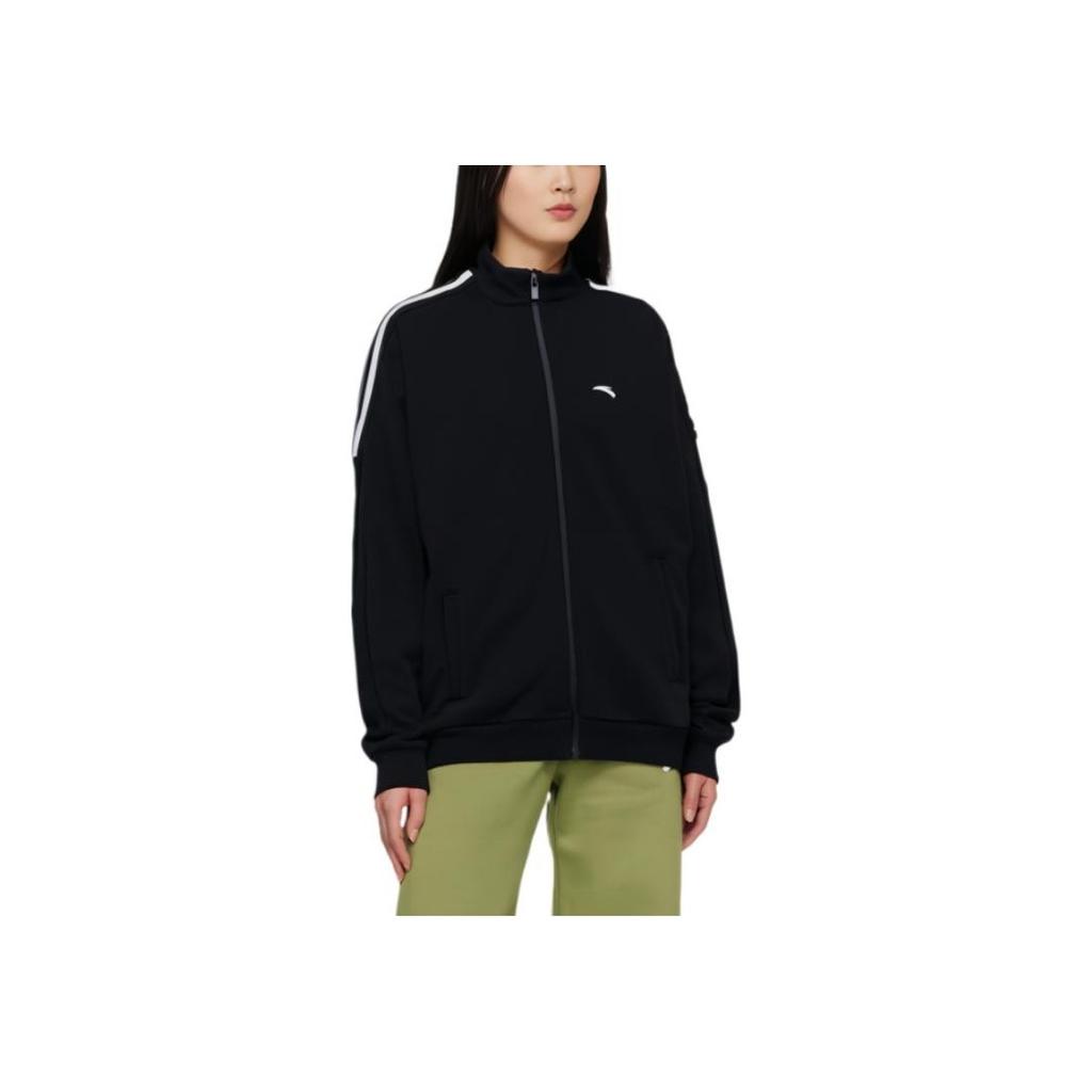 Anta Training Series Stand Collar Warm Comfortable Casual Long Sleeve Jacket Women jackets Basic-Black 162417720-2