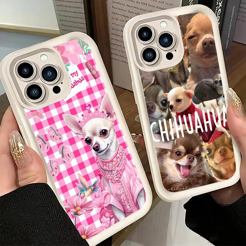 Phone Case for iPhone 17 Air 16E 15 16 Pro Max Chihuahua Puppy Teacup Dog Cover 14 Plus 13 12 Mini Soft Shell Silicone Fundas