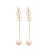 18K Gold-Plated Zircon Pearl Tassel Earrings for Women - Elegant High-End Fashion Jewelry