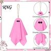 Halloween Party Background Decor Ghost Hanging Decor, Pastel Pink White Soft Fabric Ornaments, Cute Spooky Home Aesthetic