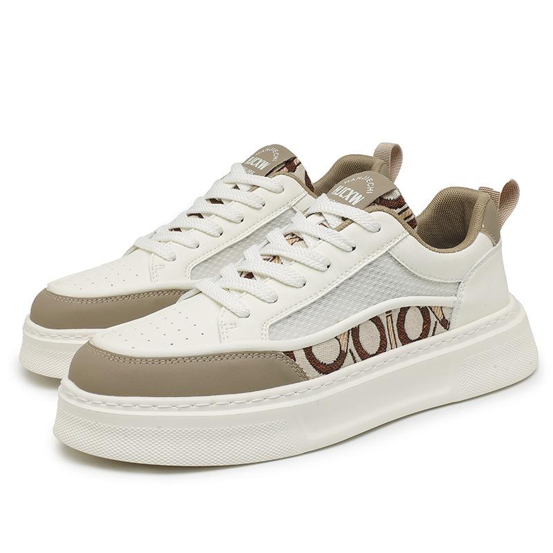 25 new heightening men's shoes summer breathable canvas board shoes men's platform niche design sports and leisure white shoes