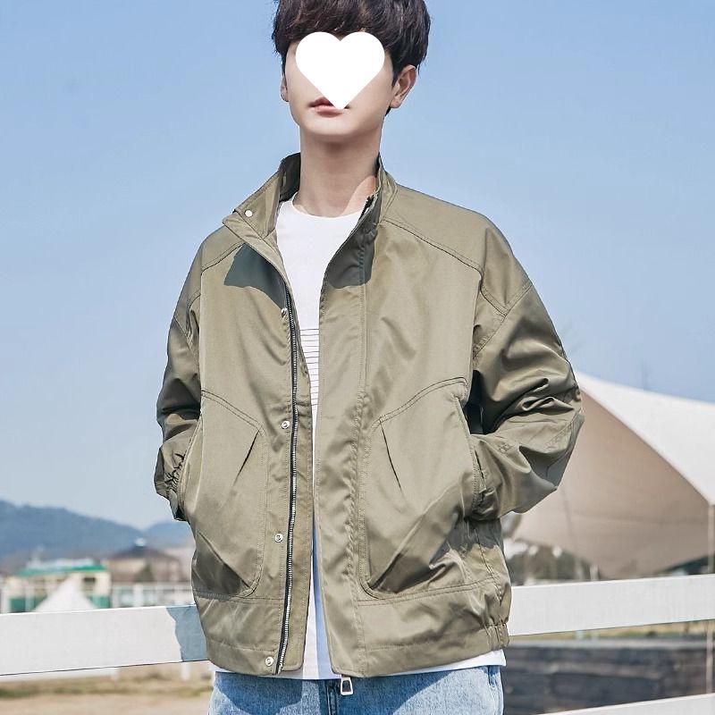 

Jacket Men s Spring and Autumn Trendy Wear Men s Korean Style Lapel Solid Color Slimming Casual Youth Jacket 2XL