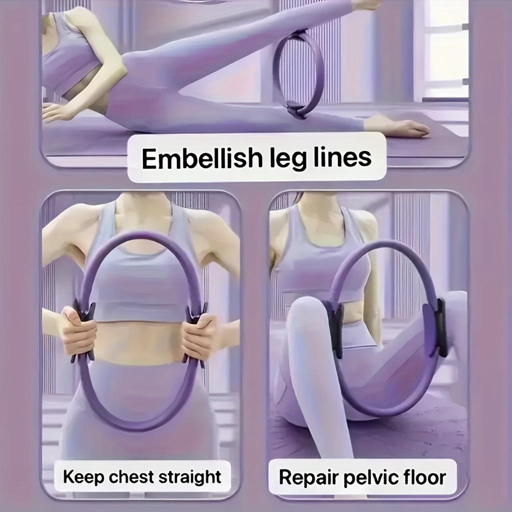 1pc Universal Pilates Body-Building Loop, 36.68cm Multifunctional Yoga Resistance Ring, Durable Fiberglass, Purple, Ideal for Back Opener Exercises