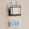 Hot Selling Versatile Wall-Mounted Router & Set-Top Box Holder - No-Drill Multi-Purpose Storage Shelf With Practical Hooks