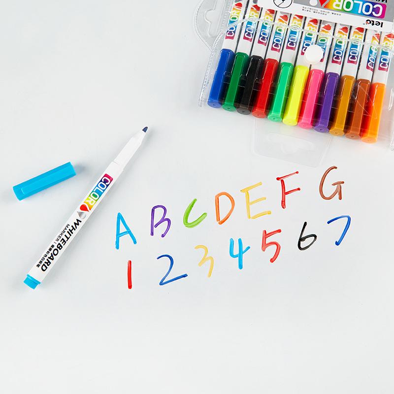 Lotu Erasable Colored Whiteboard Markers: 12/24 Fine Tip Floating Drawing Pens for Kids
