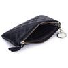 Korean Sheepskin Change Purse Women's Hand-held Key Chain Loose Wallet Diamond-grid Zipper Mini Genuine Leather