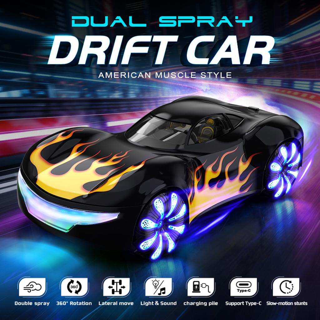 Gesture Sensing Drift RC Stunt Car with Light Spray & Sound 2.4GHz RC Drift Car for Kids Birthday Gifts for Boys Girls 6-12