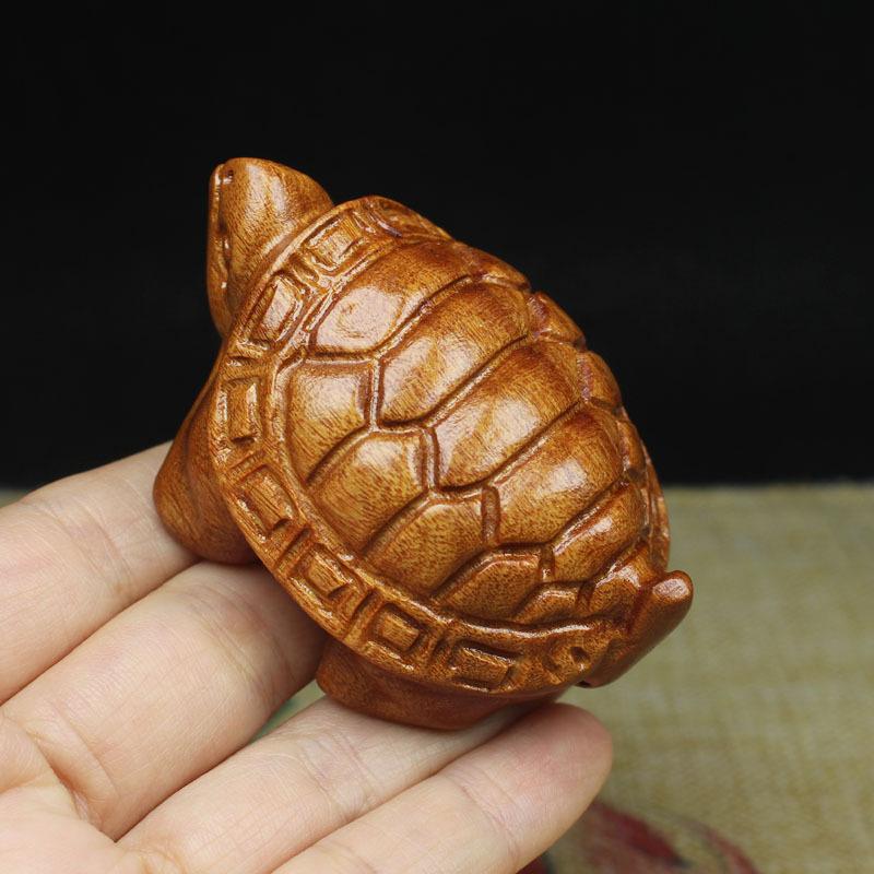 Miniatur Schildkrötenfigur Ornament Holzgeschnitztes Tier Schildkrötenhandwerk Lustige Geschenke Schreibtischzubehör Heimdekoration Neujahrsgeschenk
