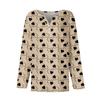 Women's T Shirt Tee Valentine's Day Printed Button Long Sleeve Tunic Daily Weekend Fashion Basic V- Neck Regular Top