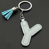 26 Initial English Letter Pu Leather Tassel Pendant Key Chain Bag Charm Women Birthday Gift