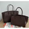 2026 New Large-capacity Simple Cowhide Tote Bag Fashionable All-matching Commuting Long-handle Handbag Cross-border