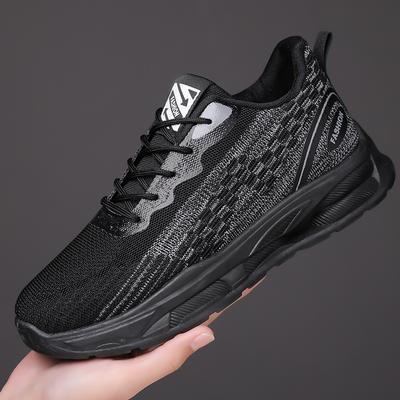 Men's Shoes 2025 Popular Sports Shoes Summer Breathable Trend Running Shoes Flying Woven Mesh Casual Dad Shoes
