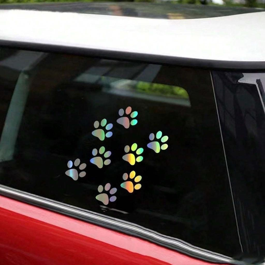 Aufkleber mit Pfotenabdruck, Autoaufkleber, Personalisierte Kratzaufkleber, Aufkleber mit Fußabdruck für Autos