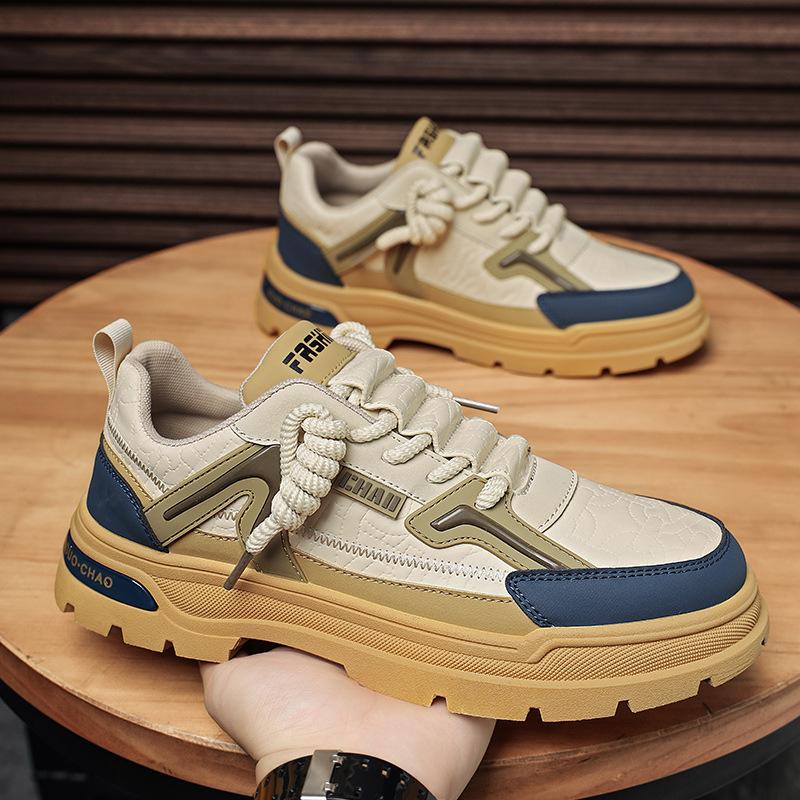 Spring and Autumn New Leather Men's Shoes Fashion Versatile Classic Casual Shoes Comfortable Soft Bottom Running Sports Shoes