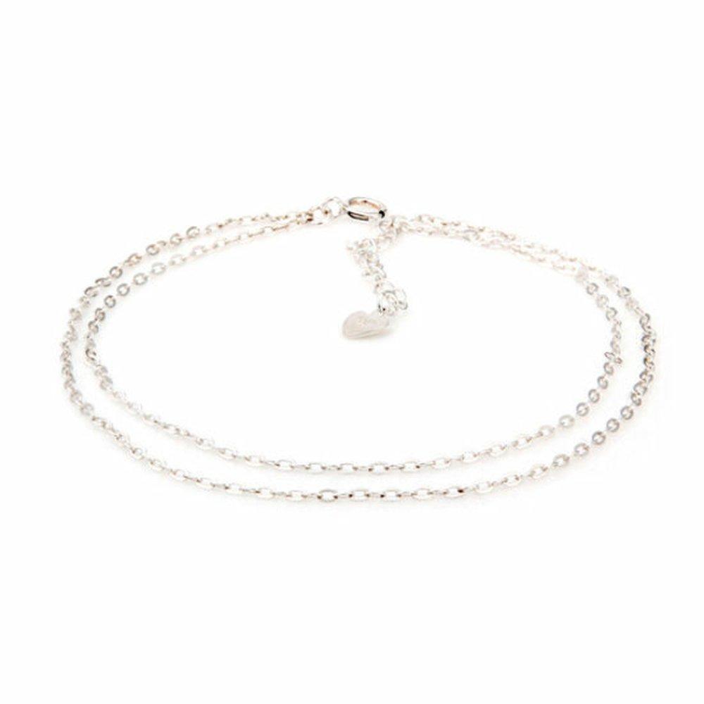 92.5 Silver Double Chain Silver Bracelet