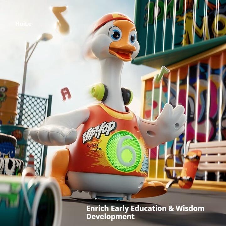 Swinging Goose and Duck, Baby Toys, Early Education Electric Learning Crawling Head Up, Birthday Gifts