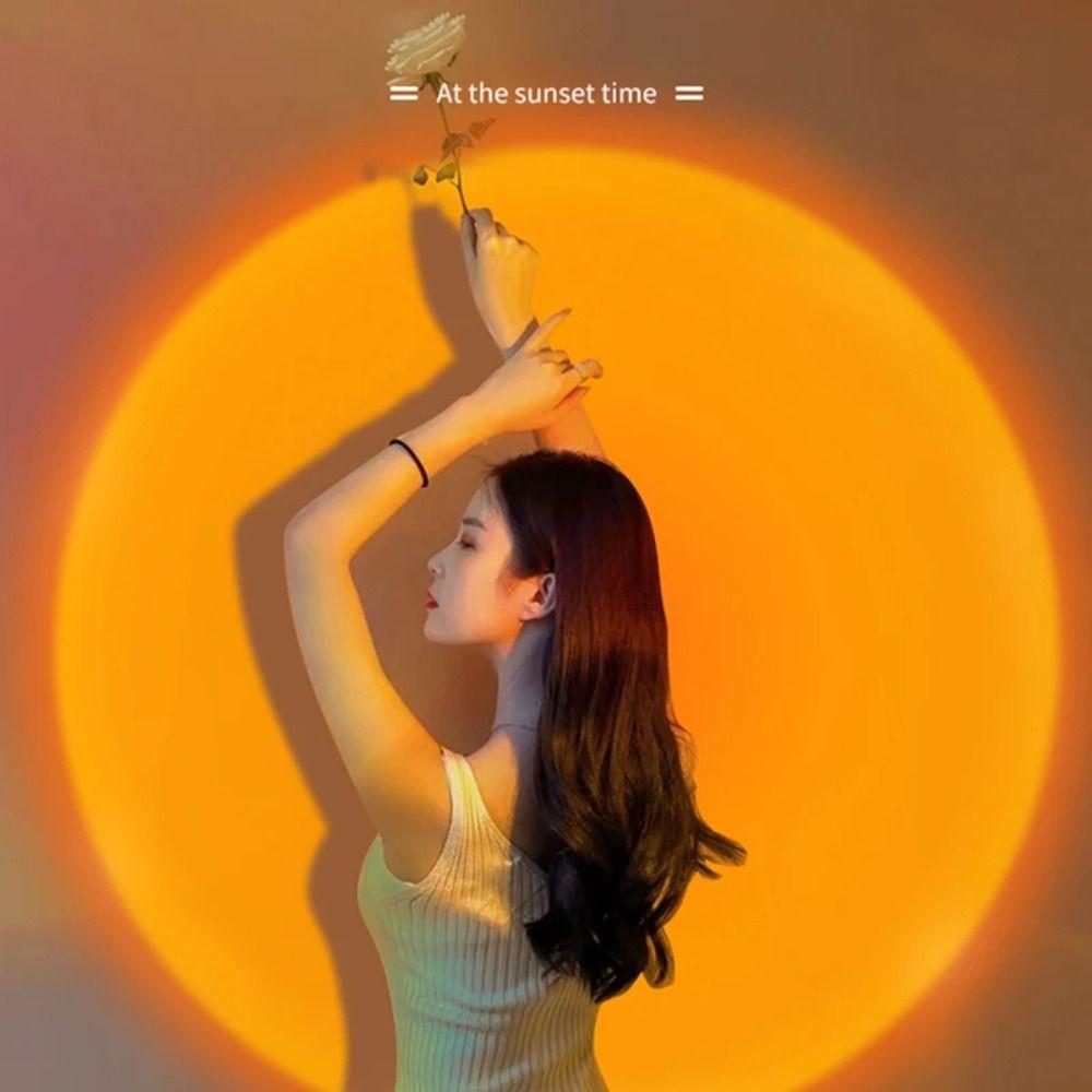 Einstellbare Helligkeit RGB Sonnenuntergangslampe Mehrfarbig wechselndes Licht Kameralicht