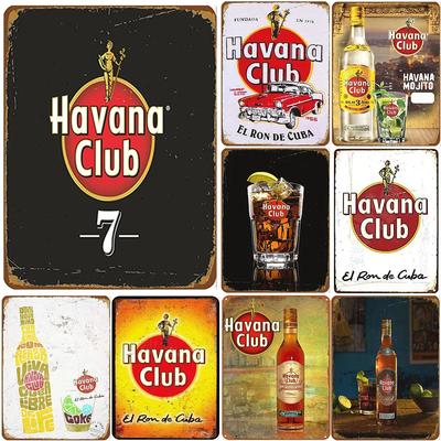 Havana Club Metal Tin Signs Plaque Wall Decoration Vintage Art Posters Iron Painting for Man Cave Home Cafe Garden Club Bar Pub