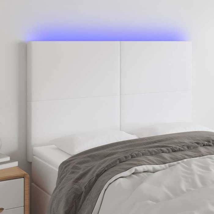 Tête de lit - MAISON EXCLUSIVE - 144 x 5 x 118/128 cm - Similicuir - LED intégrée - Hauteur réglable